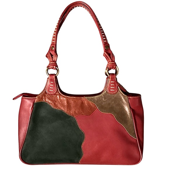 Isabella Fiore Leather Multicolored Handbag Floral Design Shoulder Bag - Picture 5 of 16